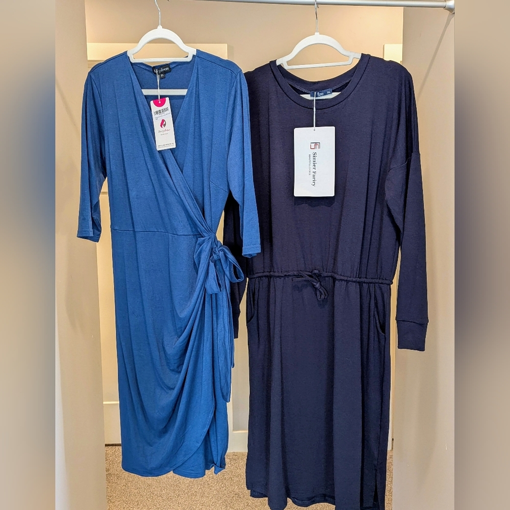 Lot of 2 brand new casual midi dresses, size XL
